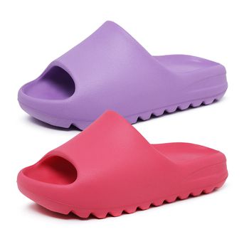 Kit 2 Pares Chinelo Nuvem Slide Feminino Ortopédico 100% EVA Confortável Antiderrapante Rosa e Lilás... - Ousy Shoes