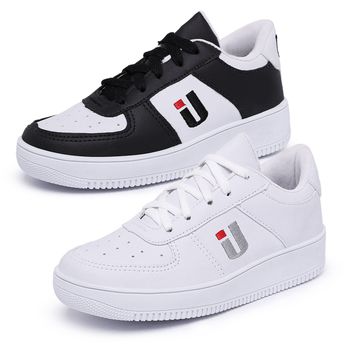 Kit 2 Pares Tênis Infantil Casual Feminino Masculino Unissex Sola Alta Moderno Escolar Branco e Pret... - Ousy Shoes