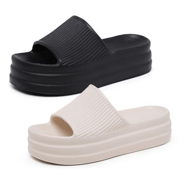 Kit 2 Pares Chinelo Slide Feminino Nuvem Sandália Flat EVA Sola Alta Plataforma Ortopédico Leve Pret... - Ousy Shoes