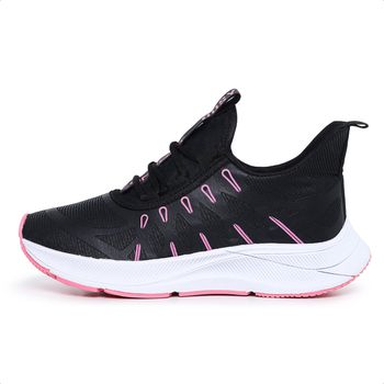 Tênis Feminino Confort Preto e Rosa - Ousy