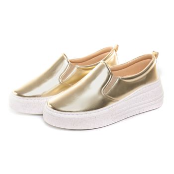 Slip On Eloá - Metalizado Ouro Light - B590 - Outlet Banana Rosa