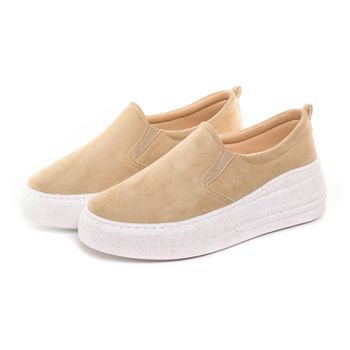 Slip On Mel - Suede Creme - B589 - Outlet Banana Rosa