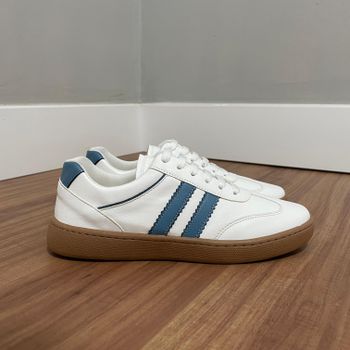 Tênis Rafa Branco/Azul Céu - B620 - Outlet Banana Rosa