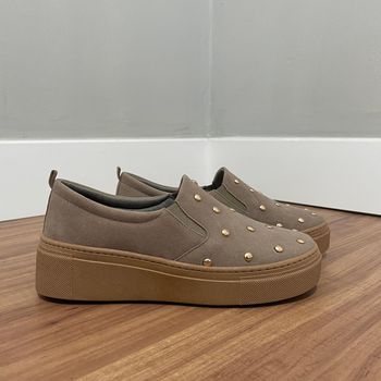 Slip On Charlotte - Camurça Areia - B566 - Outlet Banana Rosa