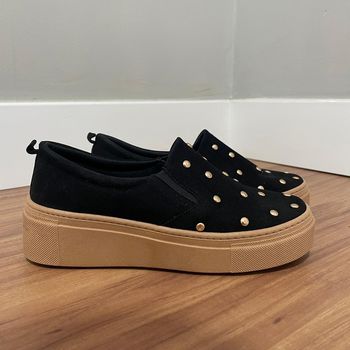Slip On Charlotte - Camurça Preto - B565 - Outlet Banana Rosa