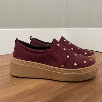 Slip On Charlotte - Camurça Marsala - B567 - Outlet Banana Rosa