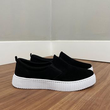 Slip On Melissa - Suede Preto - B505 - Outlet Banana Rosa
