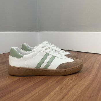 Tênis Maitê Branco/Verde Menta - B636 - Outlet Banana Rosa