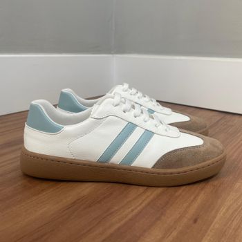 Tênis Maitê Branco/Azul Céu - BB635 - Outlet Banana Rosa