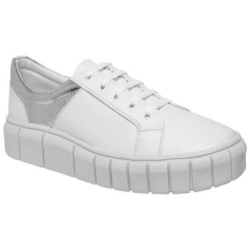 Tênis Casual Couro Premium Fly Branco /Craquele Prata 2021 - 62 - PDK FOOTWEAR