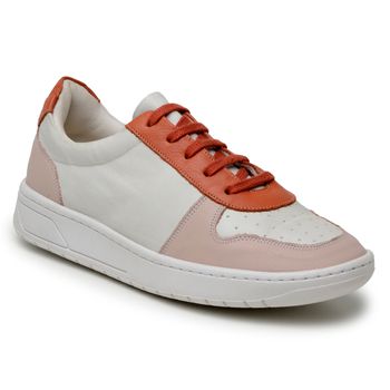 Tênis Casual Couro Premium Plume Off White Rose Topazio 2032 - PDK FOOTWEAR