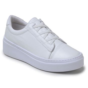 Tênis Slip On Feminino Couro Premium Fly Branco 2229 - PDK FOOTWEAR