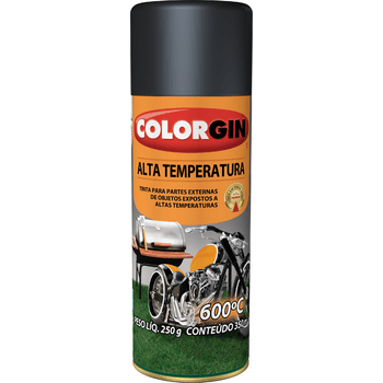 Spray Alta Temperatura Preto Fosco - Colorgin - PinteDecore