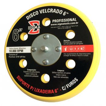 Suporte Para Lixadeira Velcrado 6'' Com Furos - Si... - PinteDecore
