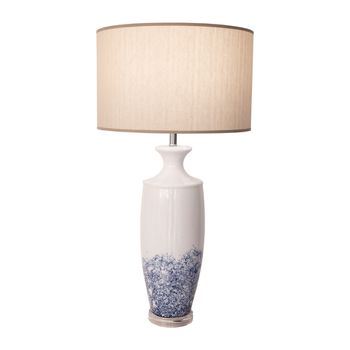 Abajur Artisano Cromado / Azul 1xe27 Bulbo Max 40w... - PinteDecore