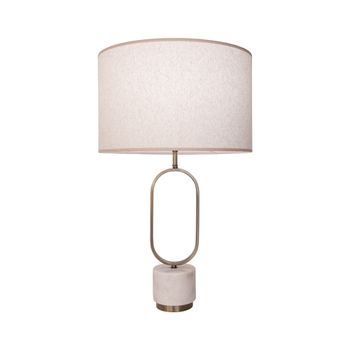 Abajur Ovale Bronze / Branco 1xe27 Bulbo Max 40w (... - PinteDecore
