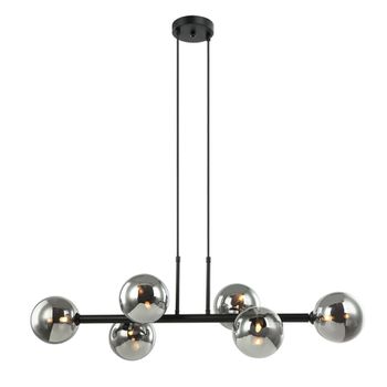 Pendente Abaporu Preto / Fume 6xg9 Max 25w - PinteDecore