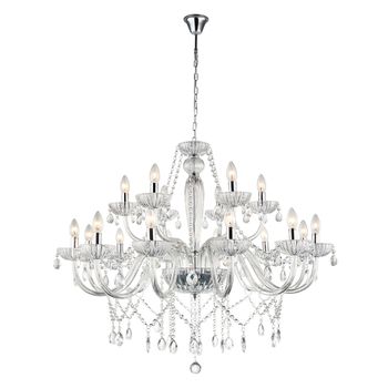 Pendente Anjou Cromado / Transparente 18xe14 Vela ... - PinteDecore