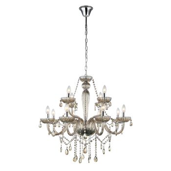 Pendente Anjou Cromado / Champanhe 12xe14 Vela Max... - PinteDecore
