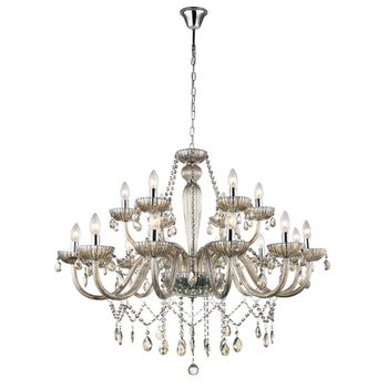 Pendente Anjou Cromado / Champanhe 18xe14 Vela Max... - PinteDecore