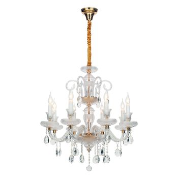 Pendente Elysee Dourado / Transparente 8xe14 Vela ... - PinteDecore