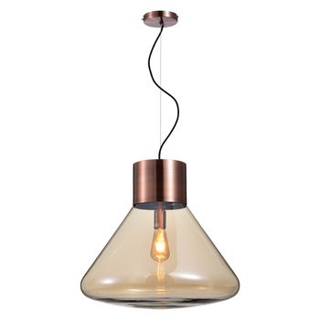 Pendente Gamboa Cobre / Champanhe 1xe27 Bulbo Max ... - PinteDecore
