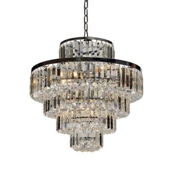 Pendente Dijon Cromado / Transparente 9xe14 Vela M... - PinteDecore
