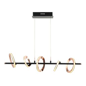 Pendente Ginga Rose Gold / Preto 5xled 2 x 4,3 + 3... - PinteDecore