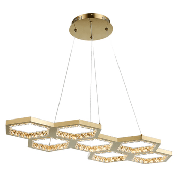 Pendente Colmeia Dourado / Transparente 1xled 75w - PinteDecore