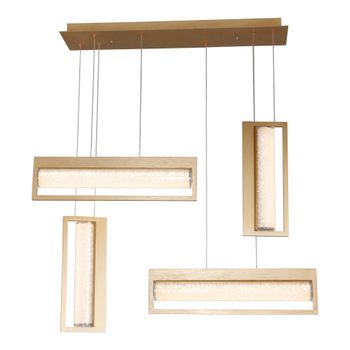 Pendente Glitter Dourado / Transparente 1xled 40w - PinteDecore