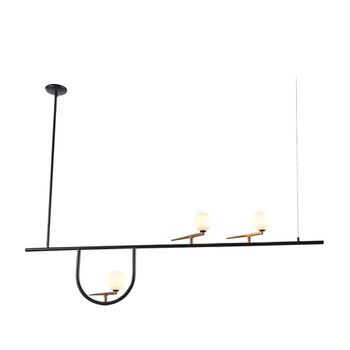 Pendente Bem-te-vi Preto / Dourado 3xg9 Max 25w - PinteDecore