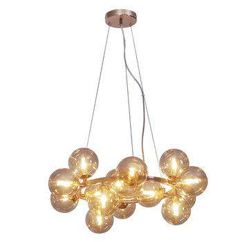 Pendente Halo Dourado / Conhaque 15xg9 Max 5w - PinteDecore
