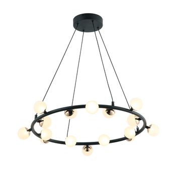 Pendente Fuxico Preto / Dourado 10xled 2w - PinteDecore