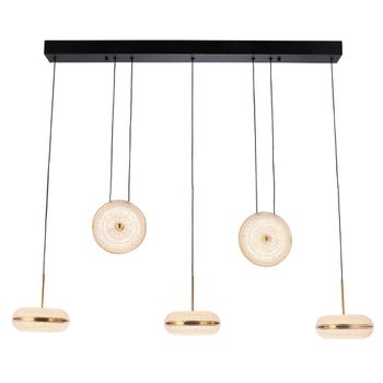 Pendente Dendê Preto / Dourado 5xled 13w - PinteDecore