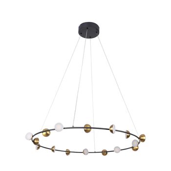 Pendente Graviola Preto / Dourado 16xled 3w - PinteDecore