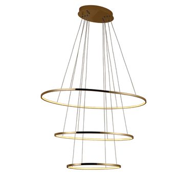 Pendente Birdie Oval Dourado 3xled 45w - PinteDecore