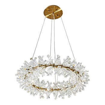 Pendente Flora Dourado / Transparente 26xg4 Bipino... - PinteDecore