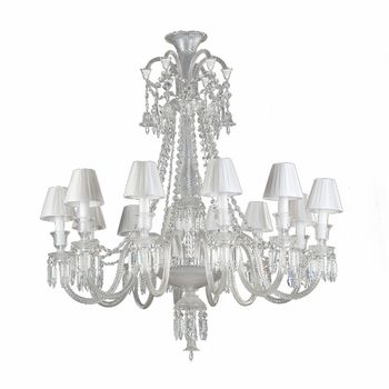 Pendente Gallery Cromado Transparente 8xe14 Vela M... - PinteDecore