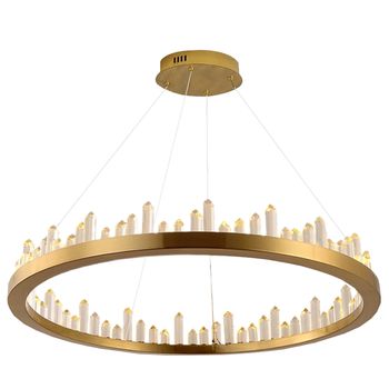 Pendente Roca Dourado / Transparente 1xled 36w - PinteDecore