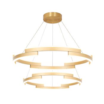Pendente Match (2 Aros) Dourado 2xled 80w - PinteDecore
