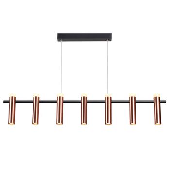 Pendente Tubi Cobre / Preto 7xled 7w - PinteDecore