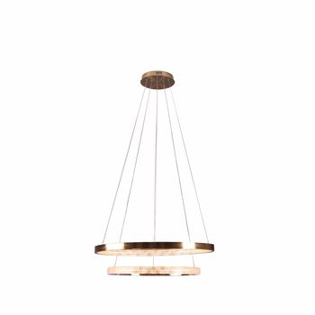 Pendente Oca Dourado / Transparente 2xled 32 + 22w - PinteDecore