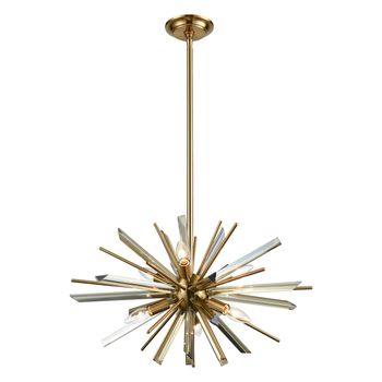 Pendente Nix Bronze / Transparente 6xe14 Vela Max ... - PinteDecore