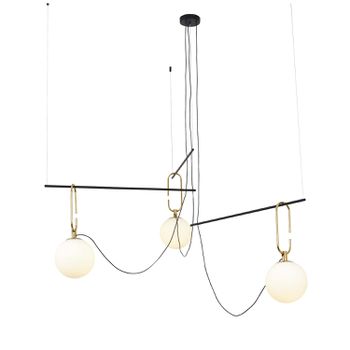 Pendente Mob Preto / Dourado 3xe14 Vela Max 7w - PinteDecore