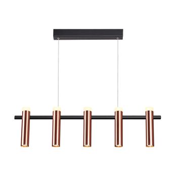 Pendente Tubi Cobre / Preto 5xled 7w - PinteDecore