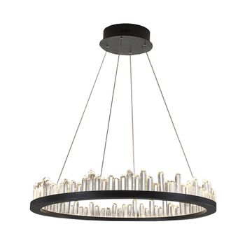 Pendente Roca Preto / Transparente 1xled 36w - PinteDecore