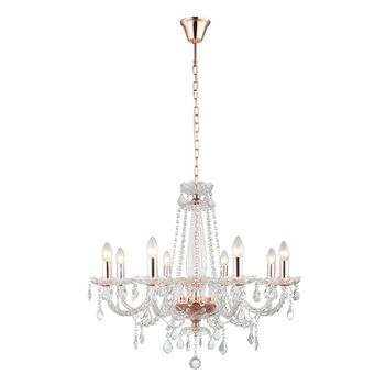 Pendente Tyene Rose Gold / Transparente 8xe14 Vela... - PinteDecore