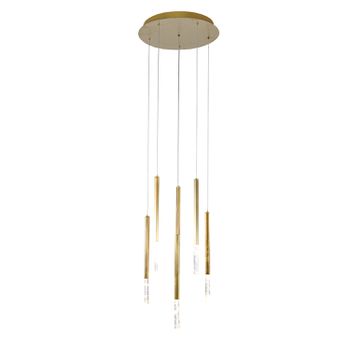 Pendente Pétra Dourado / Transparente 6xled 3w - PinteDecore
