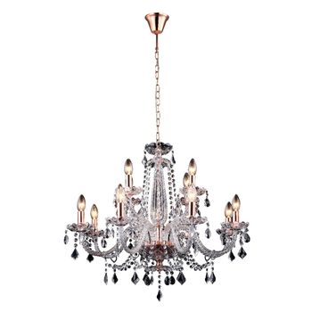 Pendente Tyene Rose Gold / Transparente 12xe14 Vel... - PinteDecore