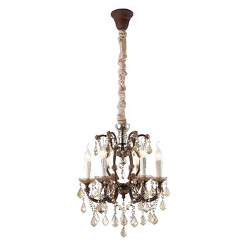 Pendente Passy Bronze / Conhaque 6xe14 Vela Max 40 - PinteDecore